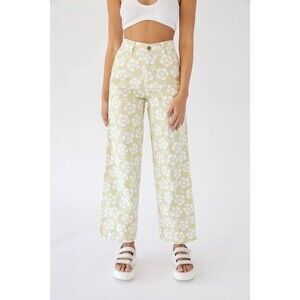Holiday High Rise Wide-Leg Floral Print 100% Cotton  Jeans Size 28